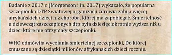 Szczepionka DTP (przeciwko błonicy, krztuścowi i tężcowi) WHO, zabija więcej afrykańskich dzieci niż choroba